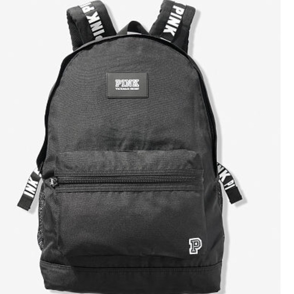 pink campus backpack black